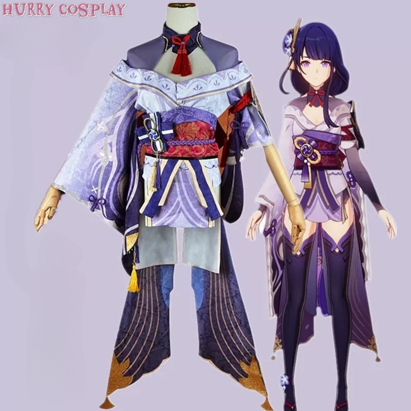 Game Cosplay,Genshin Impact,Genshin Impact Inazuma Castle Raiden General Cosplay Costume